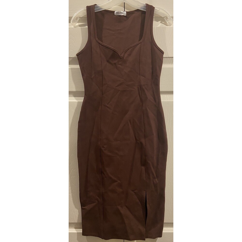 NWTs! Women's Popular 21 Brown Bodycon Mini Dress Sz Medium